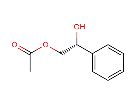 Molecular Structure of 147256-18-6 (1,2-Ethanediol, 1-phenyl-, 2-acetate, (1R)-)