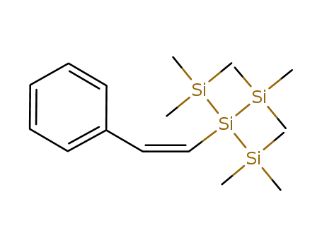 Molecular Structure of 139526-41-3 (Trisilane, 1,1,1,3,3,3-hexamethyl-2-(2-phenylethenyl)-2-(trimethylsilyl)-,
(Z)-)