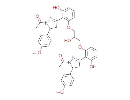 1-[3-[2-(3-{2-[1-Acetyl-5-(4-methoxy-phenyl)-4,5-dihydro-1H-pyrazol-3-yl]-3-hydroxy-phenoxy}-2-hydroxy-propoxy)-6-hydroxy-phenyl]-5-(4-methoxy-phenyl)-4,5-dihydro-pyrazol-1-yl]-ethanone