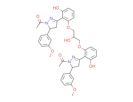 1-[3-[2-(3-{2-[1-Acetyl-5-(3-methoxy-phenyl)-4,5-dihydro-1H-pyrazol-3-yl]-3-hydroxy-phenoxy}-2-hydroxy-propoxy)-6-hydroxy-phenyl]-5-(3-methoxy-phenyl)-4,5-dihydro-pyrazol-1-yl]-ethanone