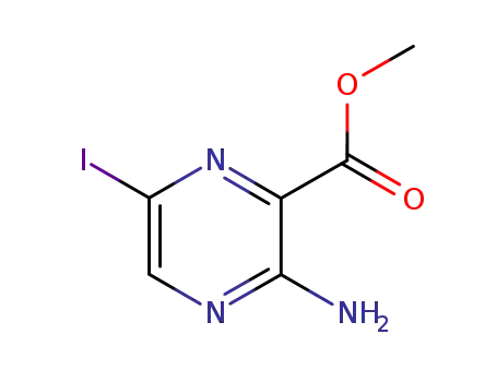 Molecular Structure of 1458-16-8 (3-AMINO-6-IODOPYRAZINE-2-CARBOXYLIC ACID METHYL ESTER)