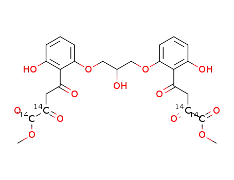 6,6'-bis(2-hydroxy-1,3-propandiyl)bis(oxy)[α-(2-hydroxy)phenyl]bis[1,2-14C2]-2,4-dioxobutanoic acid methyl ester