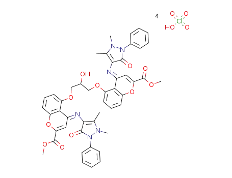 5,5'-(2-Hydroxypropan-1,3-diyldioxy)bis{4-[(1,5-dimethyl-3-oxo-2-phenyl-2,3-dihydro-1H-4-pyrazolyl)imino]-4H-chromen-2-carbonsaeuremethylester}-tetraperchlorat