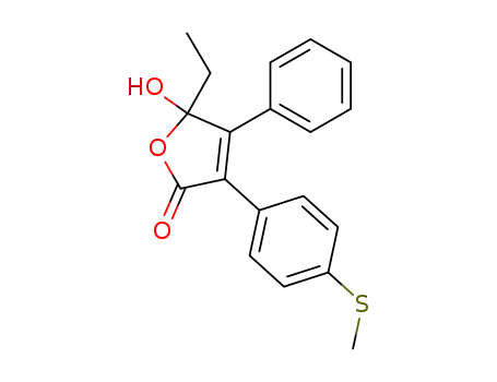Molecular Structure of 503174-32-1 (2(5H)-Furanone, 5-ethyl-5-hydroxy-3-[4-(methylthio)phenyl]-4-phenyl-)