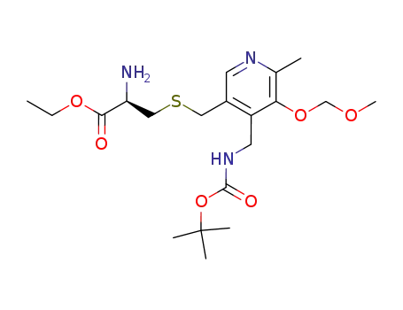 Molecular Structure of 849770-98-5 (L-Cysteine,
S-[[4-[[[(1,1-dimethylethoxy)carbonyl]amino]methyl]-5-(methoxymethoxy)
-6-methyl-3-pyridinyl]methyl]-, ethyl ester)