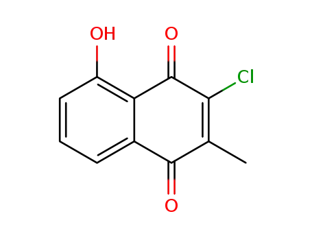 Molecular Structure of 21890-57-3 (3-chloro-5-hydroxy-2-methylnaphthalene-1,4-dione)