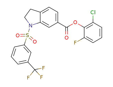 2-chloro-6-fluorophenyl 1-((3-(trifluoromethyl)phenyl)sulfonyl)indoline-6-carboxylate