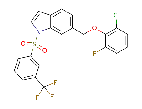 6-((2-chloro-6-fluorophenoxy)methyl)-1-((3-(trifluoromethyl)phenyl)sulfonyl)-1H-indole
