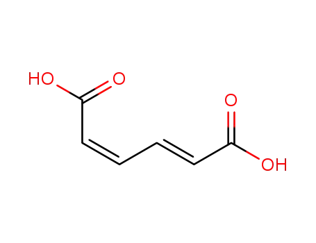 Molecular Structure of 1119-73-9 (2,4-Hexadienedioic acid, (E,Z)-)