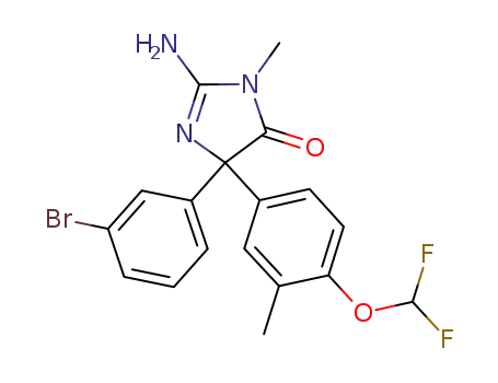 2-amino-5-(3-bromophenyl)-5-(4-(difluoromethoxy)-3-methylphenyl)-3-methyl-3,5-dihydro-4H-imidazol-4-one