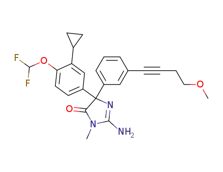 2-amino-4-(3-cyclopropyl-4-(difluoromethoxy)phenyl)-4-(3-(4-methoxybut-1-ynyl)phenyl)-1-methyl-1H-imidazol-5(4H)-one