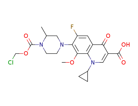 7-(4-(2-chloromethoxycarbonyl)-3-methylpiperazin-1-yl)-1-cyclopropyl-6-fluoro-1,4-dihydro-8-methoxy-4-oxoquinlone-3-carboxylic acid