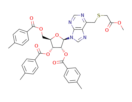 6-[(methoxycarbonylmethyl)sulfanylmethyl]-9-(2,3,5-tri-O-p-toluoyl-β-D-ribofuranosyl)purine