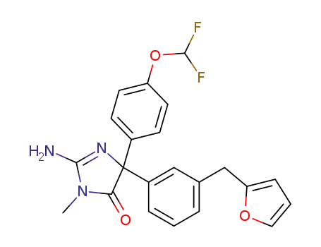 2-amino-5-[4-(difluoromethoxy)phenyl]-5-[3-(2-furylmethyl)phenyl]-3-methyl-3,5-dihydro-4H-imidazol-4-one