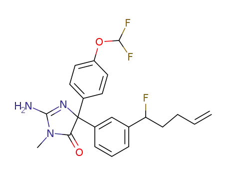 2-Amino-5-(4-difluoromethoxy-phenyl)-5-[3-(1-fluoro-pent-4-enyl)-phenyl]-3-methyl-3,5-dihydro-imidazol-4-one