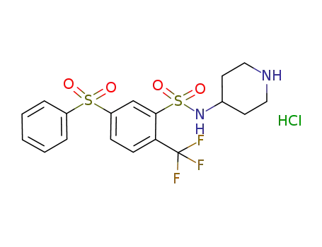 5-(phenylsulfonyl)-N-piperidine-4-yl-2-(trifluoromethyl)benzenesulfonamide hydrochloride