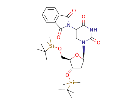 2-{1-[4-(tert-butyldimethylsiloxy)-5-(tert-butyldimethylsiloxymethyl)tetrahydrofuran-2-yl]-2,4-dioxohexahydropyrimidin-5-yl}isoindole-1,3-dione