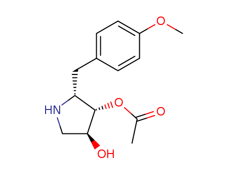 22862-76-6,ANISOMYCIN,3,4-Pyrrolidinediol,2-(p-methoxybenzyl)-, 3-acetate, (2R,3S,4S)- (8CI);3,4-Pyrrolidinediol,2-[(4-methoxyphenyl)methyl]-, 3-acetate, [2R-(2a,3a,4b)]-;Anisomycin (6CI,7CI);(-)-Anisomycin;(2R,3S,4S)-2-(p-Methoxybenzyl)-3,4-pyrrolidinediol 3-acetate;(2R,3S,4S)-2-(p-Methoxyphenylmethyl)-3-acetoxy-4-hydroxypyrrolidine;Anisomycin, (-)-;Flagecidin;NSC 76712;