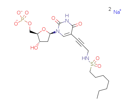 N-(3-(5-(2'-deoxyuridine-5'-monophosphate))prop-2-ynyl)heptane-1-sulfonamide disodium salt