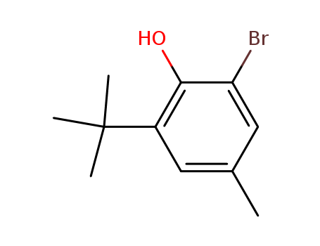 Molecular Structure of 1516-93-4 (Phenol, 2-bromo-6-(1,1-dimethylethyl)-4-methyl-)