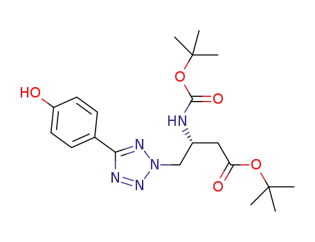 (R)-3-((tert-butoxycarbonyl)amino)-4-(5-(4-hydroxyphenyl)-2H-tetrazol-2-yl)butyric acid tert-butyl ester