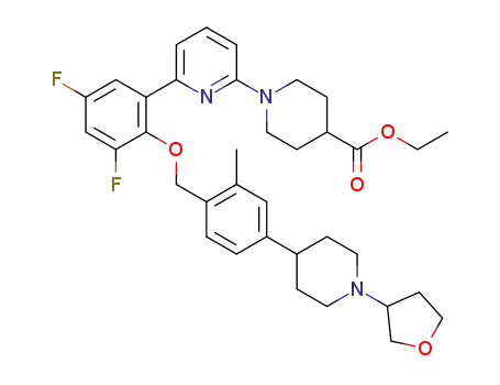 ethyl 1-(6-(3,5-difluoro-2-((2-methyl-4-(1-(tetrahydrofuran-3-yl)piperidin-4-yl)benzyl)oxy)phenyl)pyridin-2-yl)piperidine-4-carboxylate