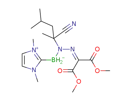 (1-(2-cyano-4-methylpentan-2-yl)-2-(1,3-dimethoxy-1,3-dioxopropan-2-ylidene)hydrazinyl)(1,3-dimethyl-1H-imidazol-3-ium-2-yl)dihydroborate