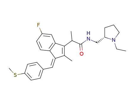 N-(((S)-1-ethylpyrrolidin-2-yl)methyl)-2-((Z)-5-fluoro-2-methyl-1-(4-(methylthio)benzylidene)-1H-inden-3-yl)propanamide