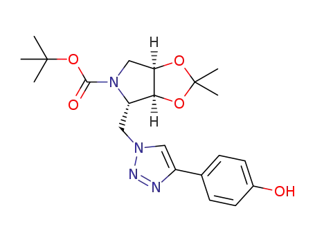 (2S,3S,4R)-N-tert-butoxycarbonyl-2-[(4-(4-hydroxyphenyl)-1H-1,2,3-triazol-1-yl)methyl]-3,4-O-isopropylidene-pyrrolidine-3,4-diol