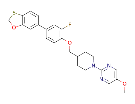 2-(4-((4-(benzo[d][1,3]oxathiol-6-yl)-2-fluorophenoxy)methyl)piperidin-1-yl)-5-methoxypyrimidine