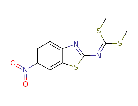 Molecular Structure of 71156-12-2 (dimethyl (6-nitro-1,3-benzothiazol-2-yl)carbonodithioimidate)