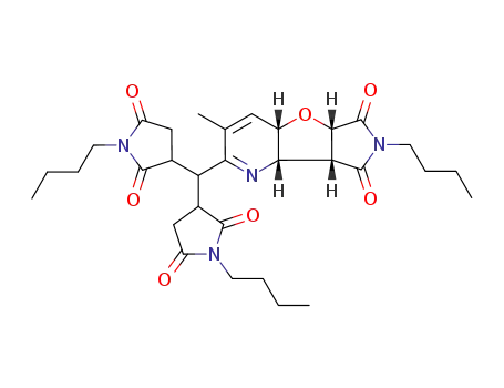 (4aS,5aS,8aR,8bS)-2-[Bis-(1-butyl-2,5-dioxo-pyrrolidin-3-yl)-methyl]-7-butyl-3-methyl-4a,5a,8a,8b-tetrahydro-pyrrolo[3',4':4,5]furo[3,2-b]pyridine-6,8-dione