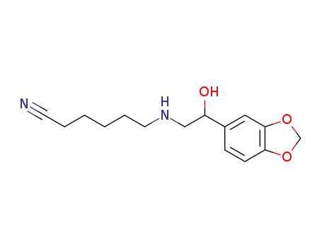 6-<2-hydroxy-2-(3,4-metylenedioxyphenyl)ethylamino>hexanonitrile