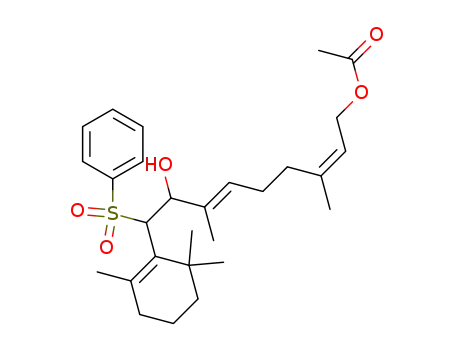 Acetic acid (2Z,6E)-9-benzenesulfonyl-8-hydroxy-3,7-dimethyl-9-(2,6,6-trimethyl-cyclohex-1-enyl)-nona-2,6-dienyl ester