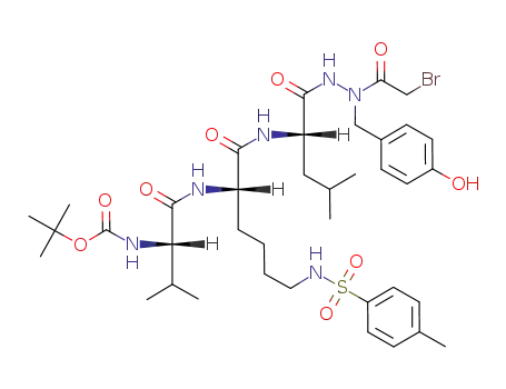 1-(N-tert-butyloxycarbonyl-L-valyl-Nε-tosyl-L-lysyl-L-leucyl)-2-(4-hydroxybenzyl)-2-bromoacetyl hydrazine