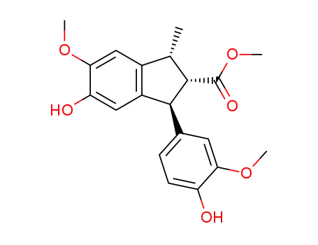 (1R,2S,3S)-5-Hydroxy-3-(4-hydroxy-3-methoxy-phenyl)-6-methoxy-1-methyl-indan-2-carboxylic acid methyl ester