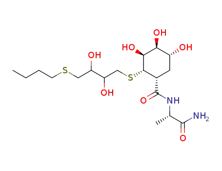 (1R,2S,3S,4S,5R)-2-(4-Butylsulfanyl-2,3-dihydroxy-butylsulfanyl)-3,4,5-trihydroxy-cyclohexanecarboxylic acid ((S)-1-carbamoyl-ethyl)-amide