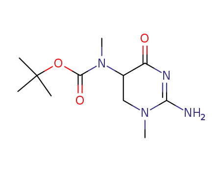(2-amino-1-methyl-4-oxo-1,4,5,6-tetrahydro-pyrimidin-5-yl)-methyl-carbamic acid tert-butyl ester
