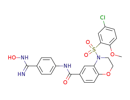4-(5-chloro-2-methoxy-benzenesulfonyl)-3,4-dihydro-2H-benzo[1,4]oxazine-6-carboxylic acid [4-(N-hydroxycarbamimidoyl)-phenyl]-amide
