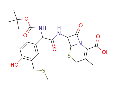 7-[[(tert-Butyloxycarbonylamino)-[4-hydroxy-3-[(methylthio)methyl]phenyl]acetyl]amino]-3-methyl-8-oxo-5-thia-1-azabicyclo[4.2.0]oct-2-ene-2-carboxylic acid