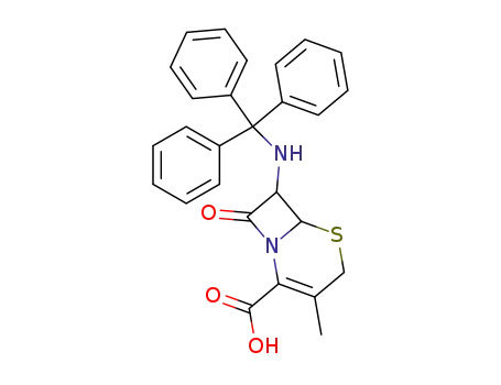2-carboxy-3-methyl-8-oxo-7-tritylamino-5-thia-1-aza-bicyclo[4.2.0]oct-2-ene