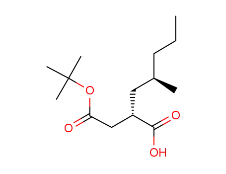 Molecular Structure of 313653-11-1 (Butanedioic acid, [(2R)-2-methylpentyl]-, 4-(1,1-dimethylethyl) ester,
(2S)-)