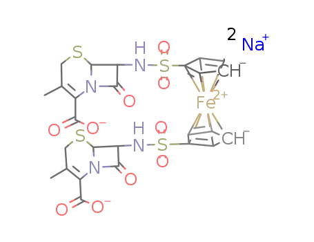 sodium 1,1'-ferrocenylendisulphonamido-deacetoxycephalosporanate