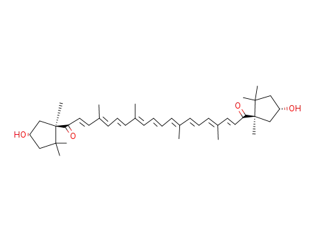 Molecular Structure of 470-38-2 ((3S,3'S,5R,5'R)-3,3'-dihydroxy-.kappa.,.kappa.-carotene-6,6'-dione)
