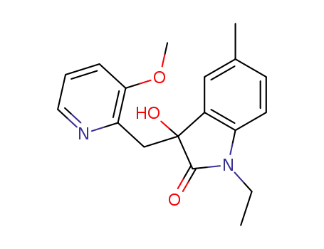 1-ethyl-3-hydroxy-3-((3-methoxypyridin-2-yl)methyl)-5-methylindolin-2-one