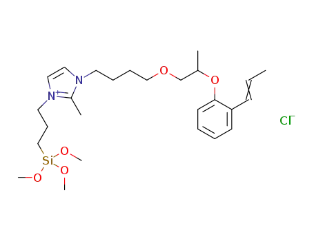 2-methyl-1-{4-[2-(2-(prop-1-enyl)phenoxy)propoxy]butyl}-3-[3-(trimethoxysilyl)propyl]-1H-imidazolium chloride