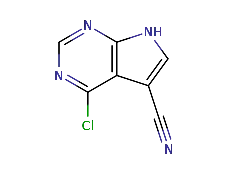 Molecular Structure of 24391-41-1 (4-Chloro-7H-pyrrolo[2,3-d]pyrimidine-5-carbonitrile)