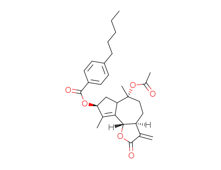 (3αS,6R,8S,9βS)-6-acetoxy-6,9-dimethyl-3-methylene-2-oxo-2,3,3α,4,5,6,6α,7,8,9β-decahydroazuleno[4,5-β]furan-8-yl 4-pentylbenzoate