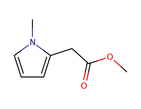 51856-79-2,Methyl 1-methyl-2-pyrroleacetate,1-Methyl-2-pyrroleaceticacid methyl ester;Methyl (1-methyl-1H-pyrrol-2-yl)acetate;Methyl(1-methylpyrrol-2-yl)acetate;Methyl 1-methyl-1H-pyrrole-2-acetate;Methyl1-methylpyrrole-2-acetate;Methyl 2-(1-methylpyrrol-2-yl)acetate;MethylN-methyl-2-pyrrolylacetate;