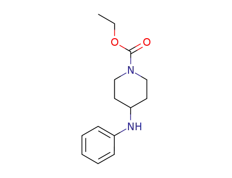 Molecular Structure of 116512-92-6 (N-(1-Carbethoxypiperidin-4-yl)Aniline)